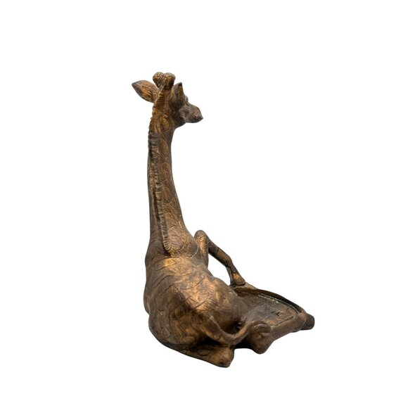 Bronze-Tone Giraffe Sitting Figurine Candle Holder - Picture 6 of 7